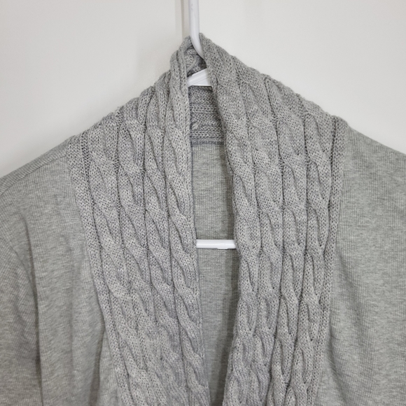 Grey Cable Knit Buckle Front Sweater - Picture 2 of 8